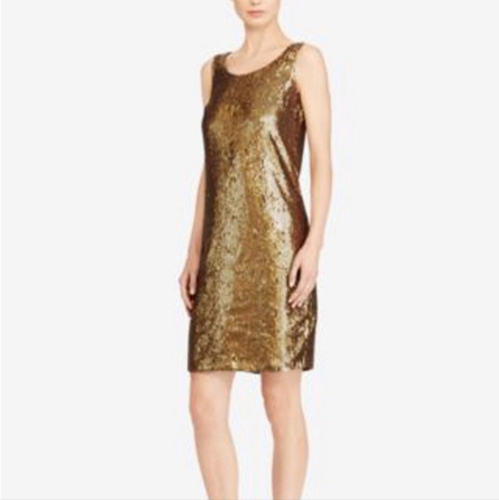 Lauren copper A-line cocktail dress